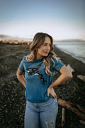 West Coast Karma-Floral Orca Relaxed Fit Tee