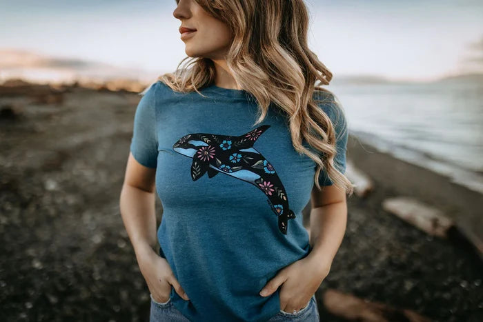 West Coast Karma-Floral Orca Relaxed Fit Tee