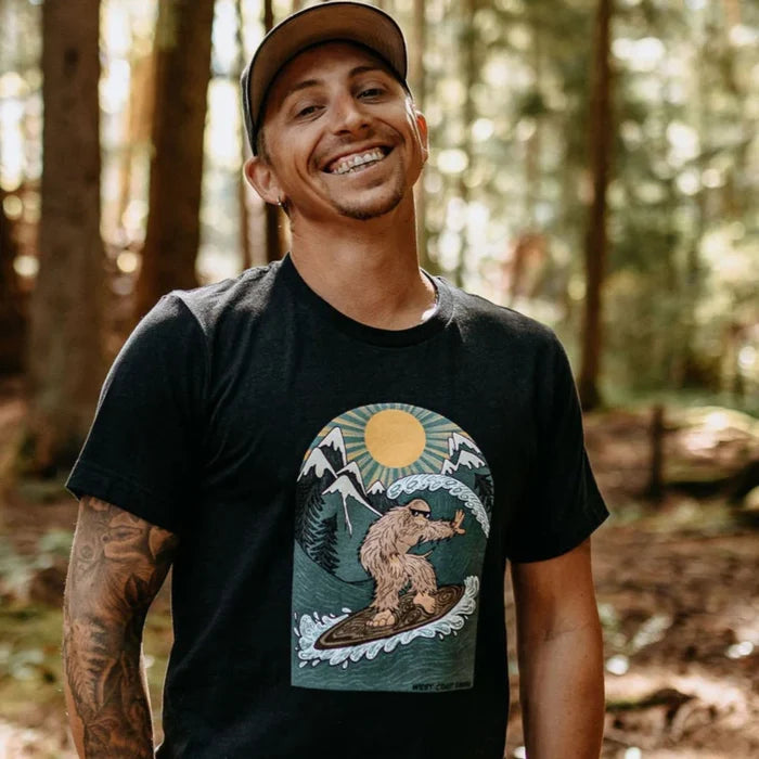 West Coast Karma-Surfing Sasquatch Tee
