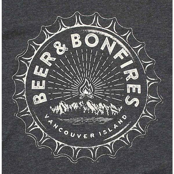 Westcoastees - Adult Unisex Beer and Bonfires Vancouver Island T-shirt