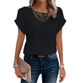 Wholesalesir Lace Patchwork Short Sleeved Top