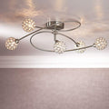 Wide 5 Light Modern Nickel Ceiling Light